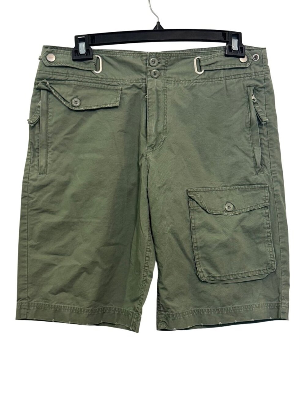 David Mayer Mens Olive Green Cargo Shorts With Pockets Size 50